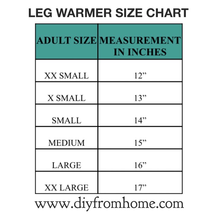 Arm Warmers Size Chart