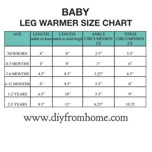 Crochet Boot Cuff Size Chart