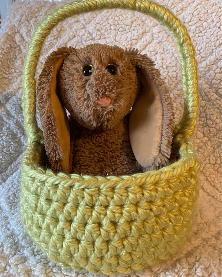 crochet easter basket with bunny DIY From Home Crochet