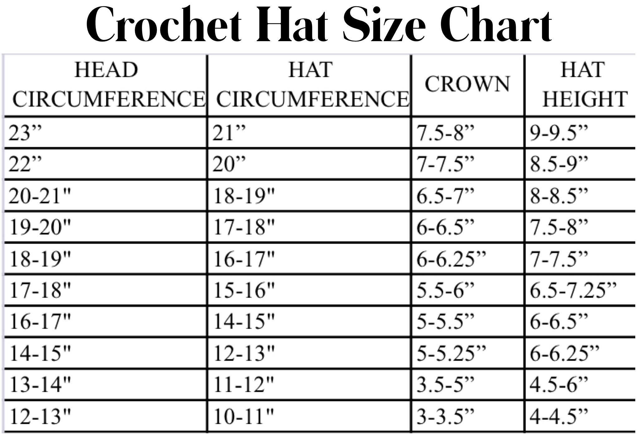 Ralph Bucket Hat Size Chart