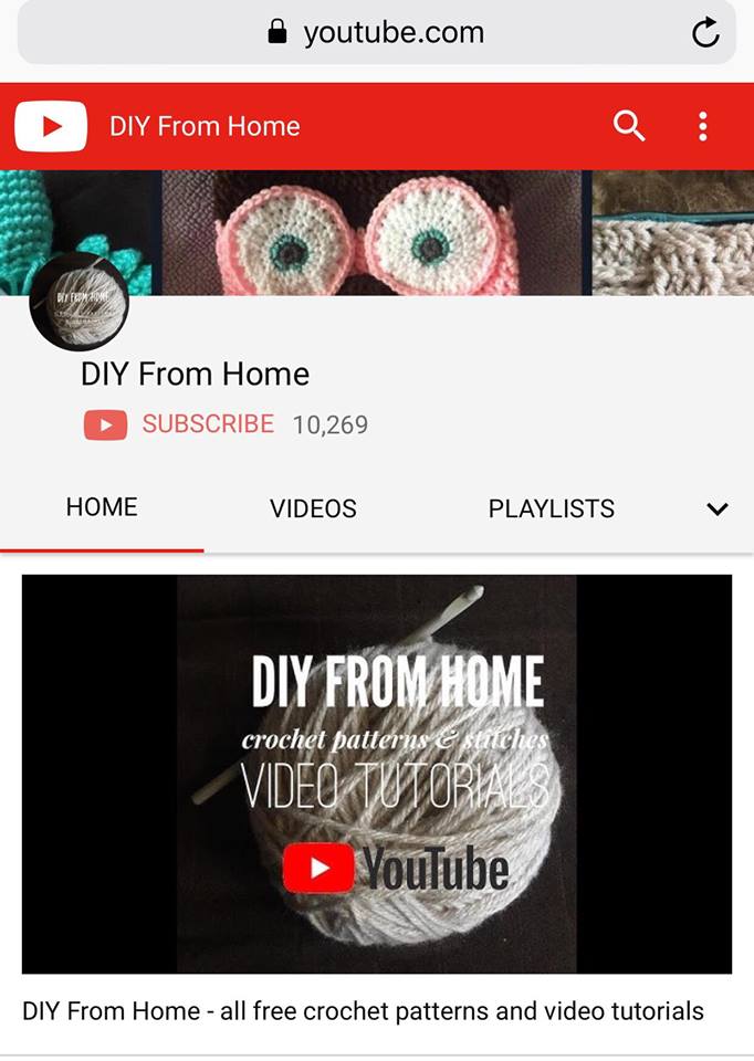 DIY From Home, YouTube crochet videos, crochet tutorials on YouTube, youtube crochet, how to crochet, crochet videos, crochet video tutorials, youtube tutorials