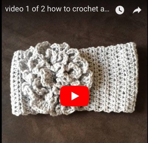 crochet video tutorial, how to crochet a headband with flower, how to crochet a flower