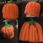 crochet pumpkin hat, crochet pumpkin toque