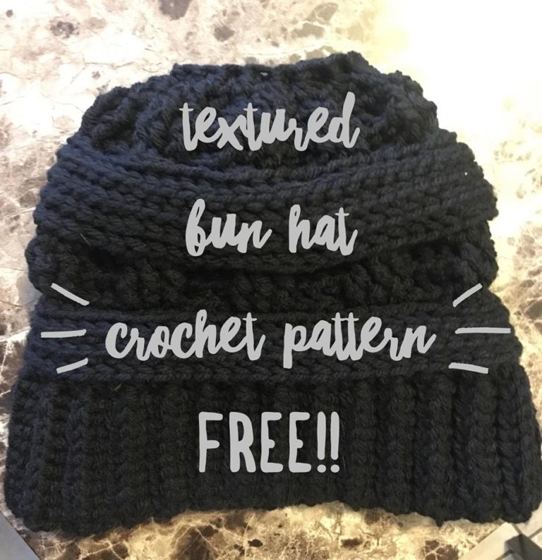 NEW FREE PATTERN Textured Bun Hat - DIY From Home Crochet