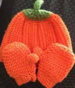 hat and mittens, crochet hat patterns, crochet mittens pattern, free crochet patterns, how to crochet a hat, how to crochet mittens, baby hat and mittens pattern, crochet pumpkin patterns