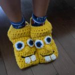 crochet slippers, crochet spongebob slippers, spongebob slippers, crochet slippers pattern