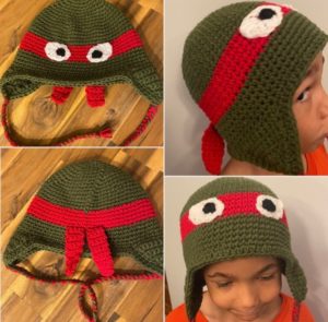 ninja turtle, ninja turtle hat, hat pattern, ninja turtle pattern, crochet hat pattern, free crochet hat pattern