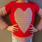 valentine, crochet valentine, heart, crochet heart, crochet heart sweater, crochet valentine sweater, diy sweater, easy crochet sweater pattern, how to crochet a sweater, beginner friendly crochet pattern, beginner crochet pattern,