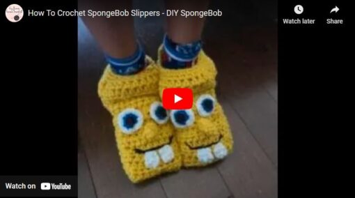 spongebob, spongebob square pants, crochet, crochet slippers, how to crochet slippers, easy crochet slippers, character slippers, crochet character slipper, kids crochet slippers, crochet kids slippers, beginner friendly crochet slippers pattern, 