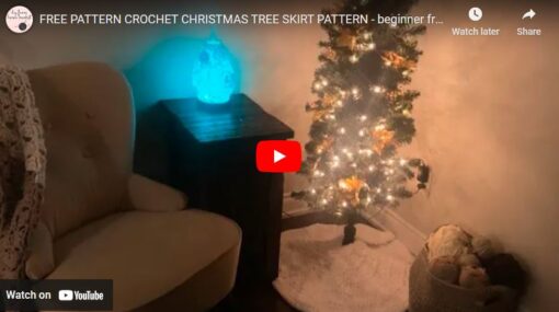 crochet, crochet tree skirt, how to crochet a tree skirt, easy crochet tree skirt, quick crochet tree skirt, Christmas tree skirt, mini Christmas tree skirt