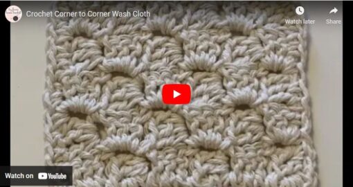corner to corner crochet, washcloth pattern, quick crochet pattern, crochet stocking stuffer ideas, easy crochet pattern, c2c, c2c crochet, beginner crochet video tutorials
