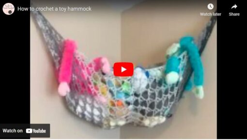 crochet, crochet tutorial, beginner friendly crochet, crochet for beginners, free crochet pattern, crochet toy hammock, how to crochet a toy hammock