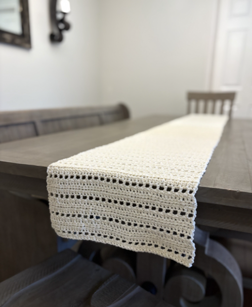 crochet, crochet table runner, how to crochet a table runner, crochet table runner pattern easy for beginners, Easter table decor, Easter crochet pattern